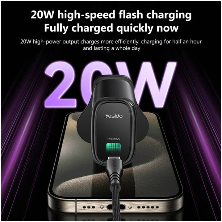 Yesido PD 20W USB-C / Type-C Port Quick Charger with Type-C to Type-C Cable