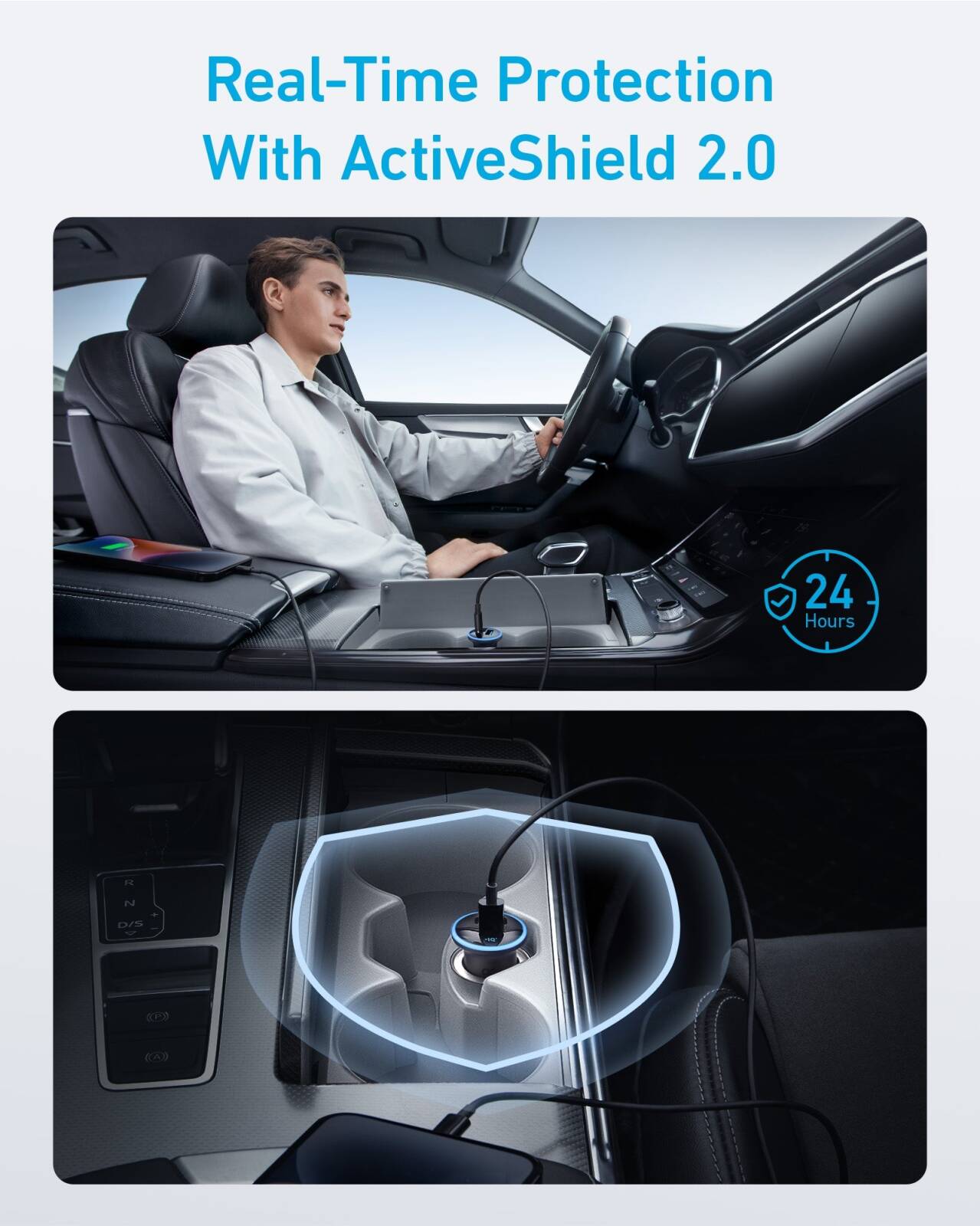 Anker USB C Car Charger Adapter, 52.5W Cigarette Lighter USB Charger, 323 Car Charger with 30W PowerIQ 3.0 Fast Charging.