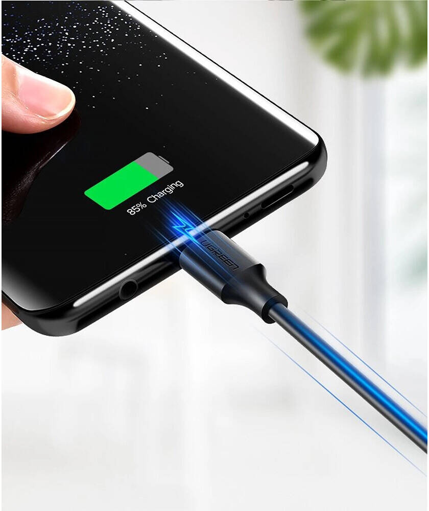 UGREEN USB A to USB Type C Cable, 480Mbps Data Transfer Rate, Qualcomm 3.0 Quick Charge, Max 5V 3A Power Output.
