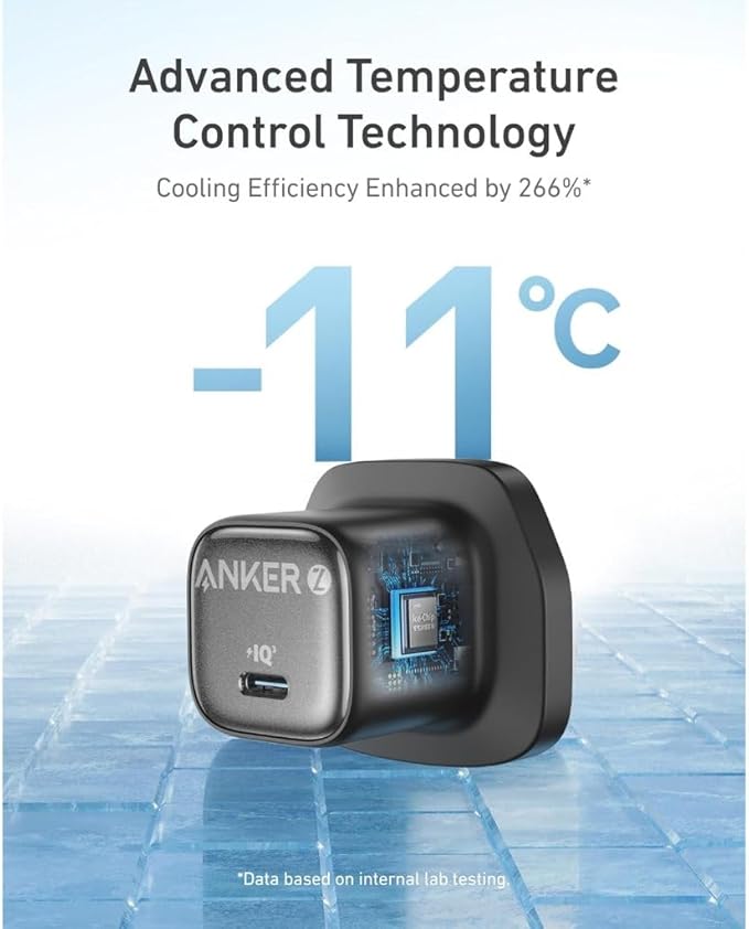 Anker Zolo Charger 30W USB C Charger, Compact GaN USB C Charger, Enhanced Temperature Control, Compact Design and 3X Faster Charging