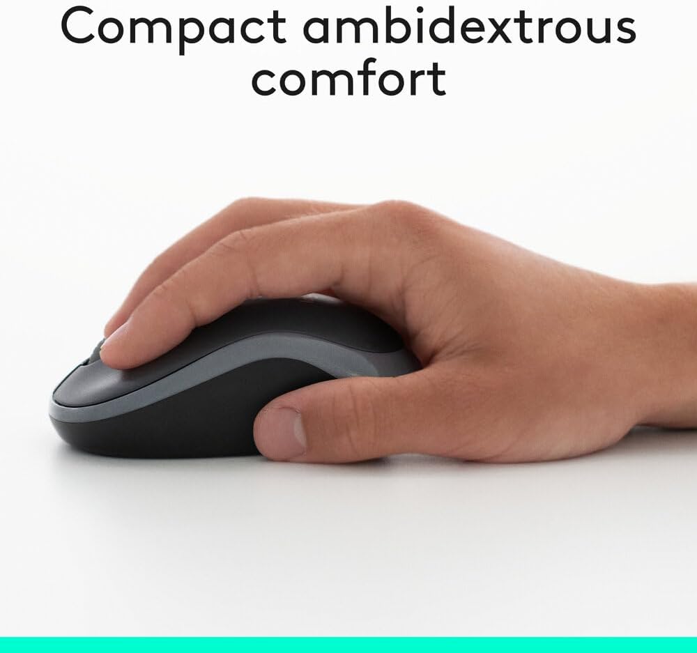 MK270 Wireless Combo Keyboard and Mouse, English Arabic Layout, Long Battery Life, 1000 DPI Resolution, Multimedia Keys, Compact Design.