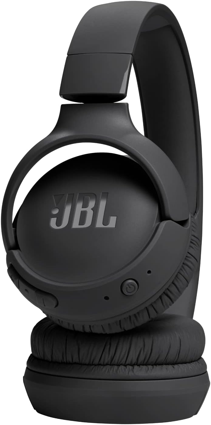 JBL Tune 520BT Wireless On-Ear Headphones, Pure Bass Sound, 57H Battery with Speed Charge, Hands-Free Call + Voice Aware, Multi-Point Connection, Lightweight and Foldable.