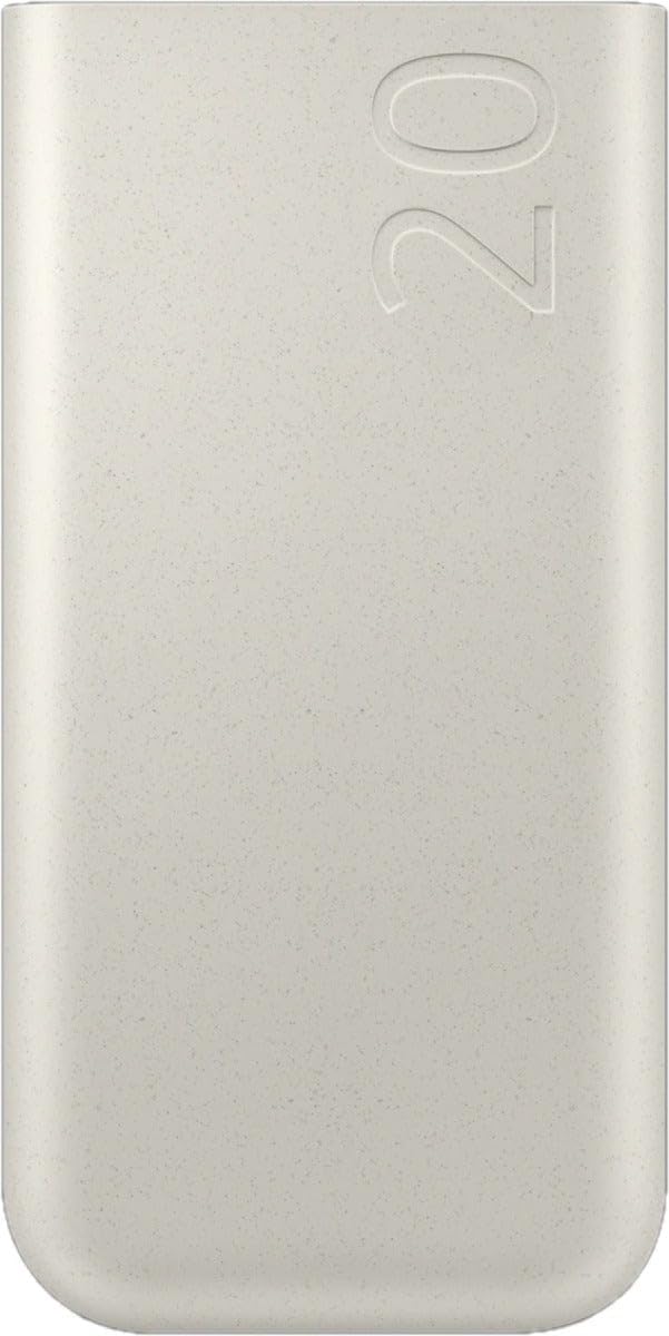Samsung 20,000mAh Portable Battery Power Bank, High-Capacity Power Bank with Fast Charging, Compact 3-Port Design.