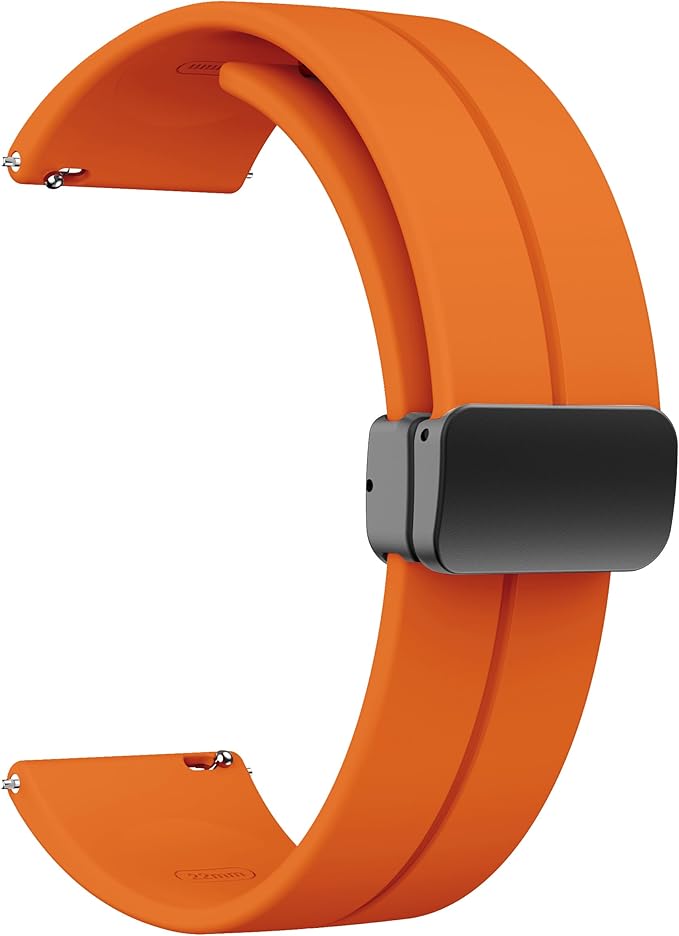 Magnetic Watch Band 38mm 40mm 41mm 42mm 44mm 46mm 49mm- Quick Release - Skin-Friendly Soft Silicone Sport Watch Band for Men Women, Magnetic Folding Clasp Silicone Strap