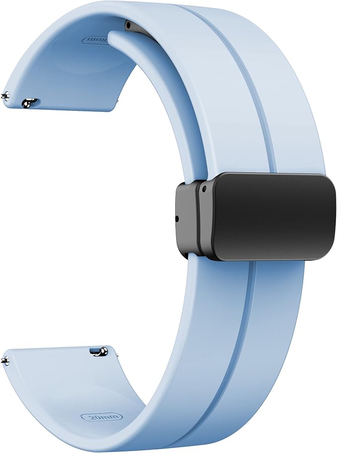Magnetic Watch Band 38mm 40mm 41mm 42mm 44mm 46mm 49mm- Quick Release - Skin-Friendly Soft Silicone Sport Watch Band for Men Women, Magnetic Folding Clasp Silicone Strap