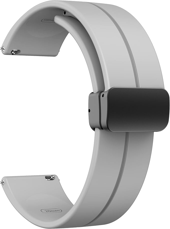 Magnetic Watch Band 38mm 40mm 41mm 42mm 44mm 46mm 49mm- Quick Release - Skin-Friendly Soft Silicone Sport Watch Band for Men Women, Magnetic Folding Clasp Silicone Strap