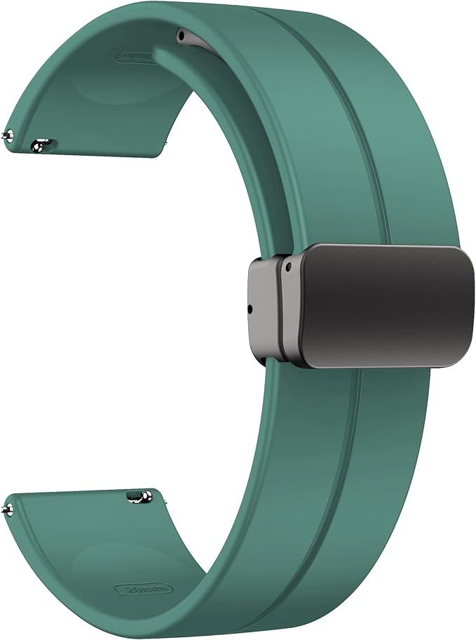 Magnetic Watch Band 38mm 40mm 41mm 42mm 44mm 46mm 49mm- Quick Release - Skin-Friendly Soft Silicone Sport Watch Band for Men Women, Magnetic Folding Clasp Silicone Strap