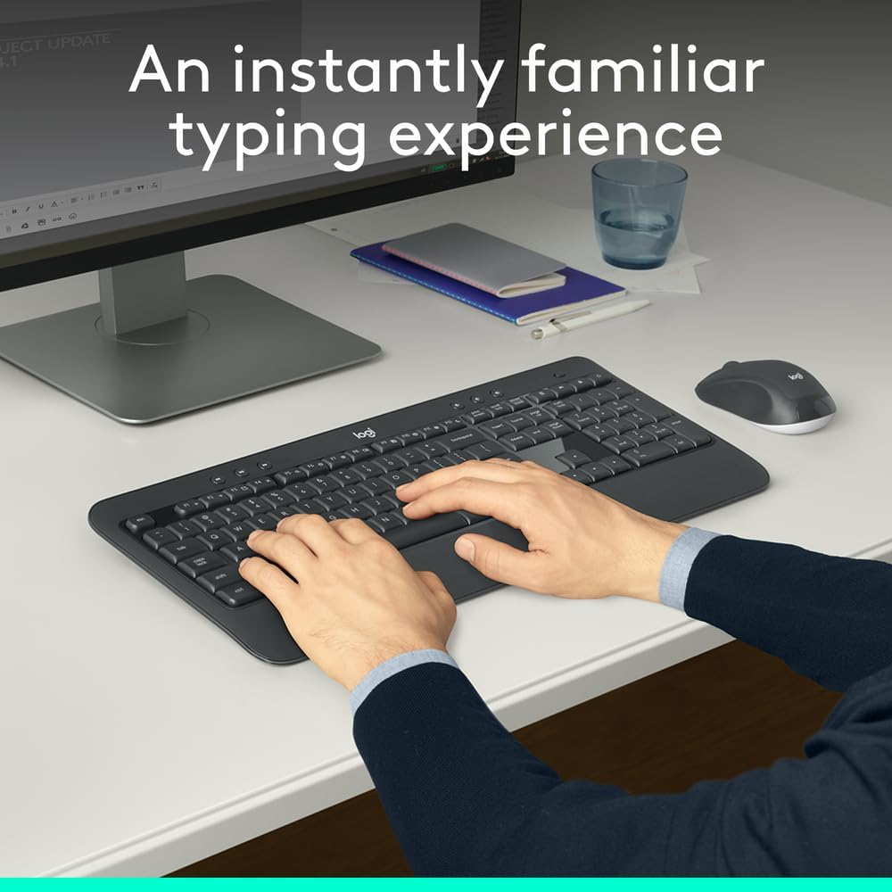 Logitech MK540 Advanced Wireless Keyboard and Mouse Combo, 2.4 GHz Unifying USB-Receiver, Multimedia Hotkeys, 3-Year Battery Life