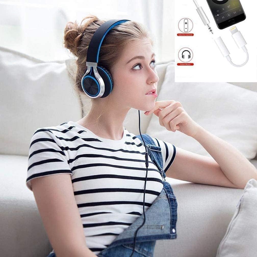 Apple Lightning to 3.5 mm Headphone Jack Adapter,MFi Certified iPhone to 3.5mm Audio Aux Jack Adapter Dongle Cable Converter