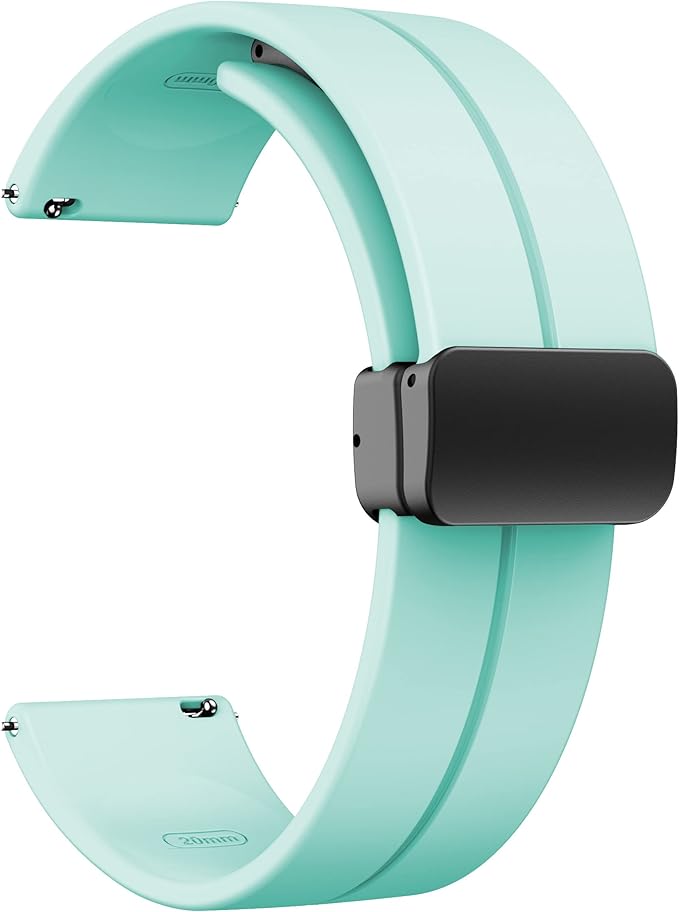 Magnetic Watch Band 38mm 40mm 41mm 42mm 44mm 46mm 49mm- Quick Release - Skin-Friendly Soft Silicone Sport Watch Band for Men Women, Magnetic Folding Clasp Silicone Strap