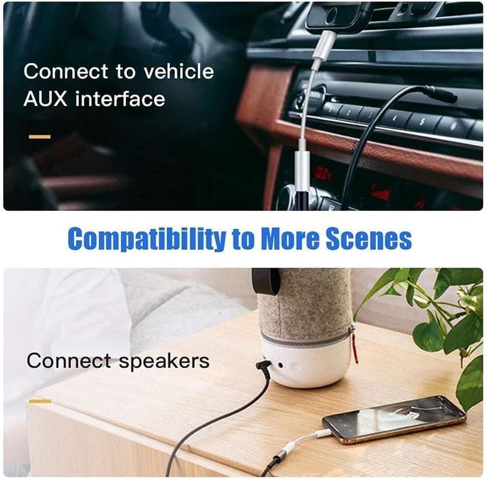 Apple Lightning to 3.5 mm Headphone Jack Adapter,MFi Certified iPhone to 3.5mm Audio Aux Jack Adapter Dongle Cable Converter