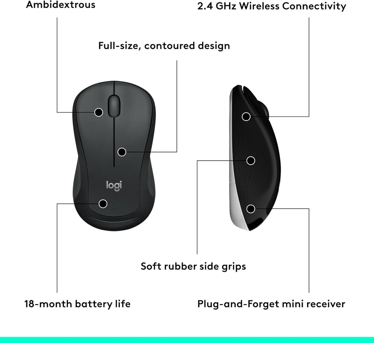 Logitech MK540 Advanced Wireless Keyboard and Mouse Combo, 2.4 GHz Unifying USB-Receiver, Multimedia Hotkeys, 3-Year Battery Life