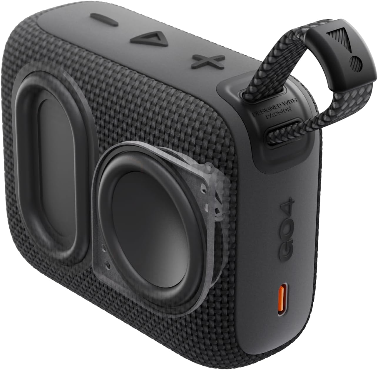 JBL GO4 Bluetooth Speaker, USB C Charging, IP67 Dustproof, Waterproof, App Compatible, Passive Radiator Included.