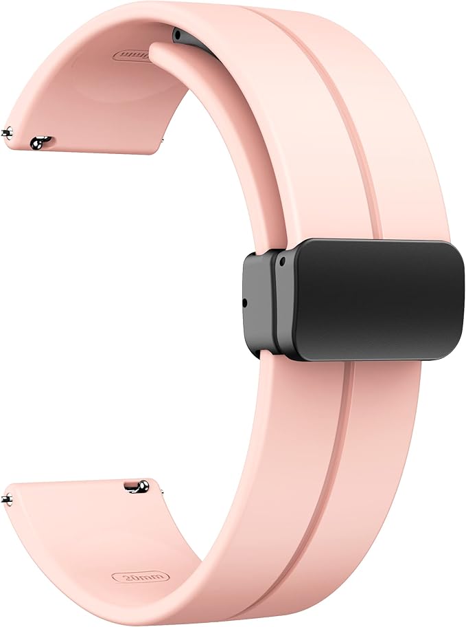 Magnetic Watch Band 38mm 40mm 41mm 42mm 44mm 46mm 49mm- Quick Release - Skin-Friendly Soft Silicone Sport Watch Band for Men Women, Magnetic Folding Clasp Silicone Strap