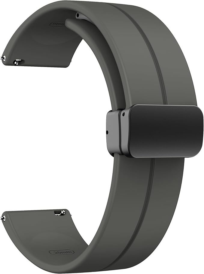 Magnetic Watch Band 38mm 40mm 41mm 42mm 44mm 46mm 49mm- Quick Release - Skin-Friendly Soft Silicone Sport Watch Band for Men Women, Magnetic Folding Clasp Silicone Strap