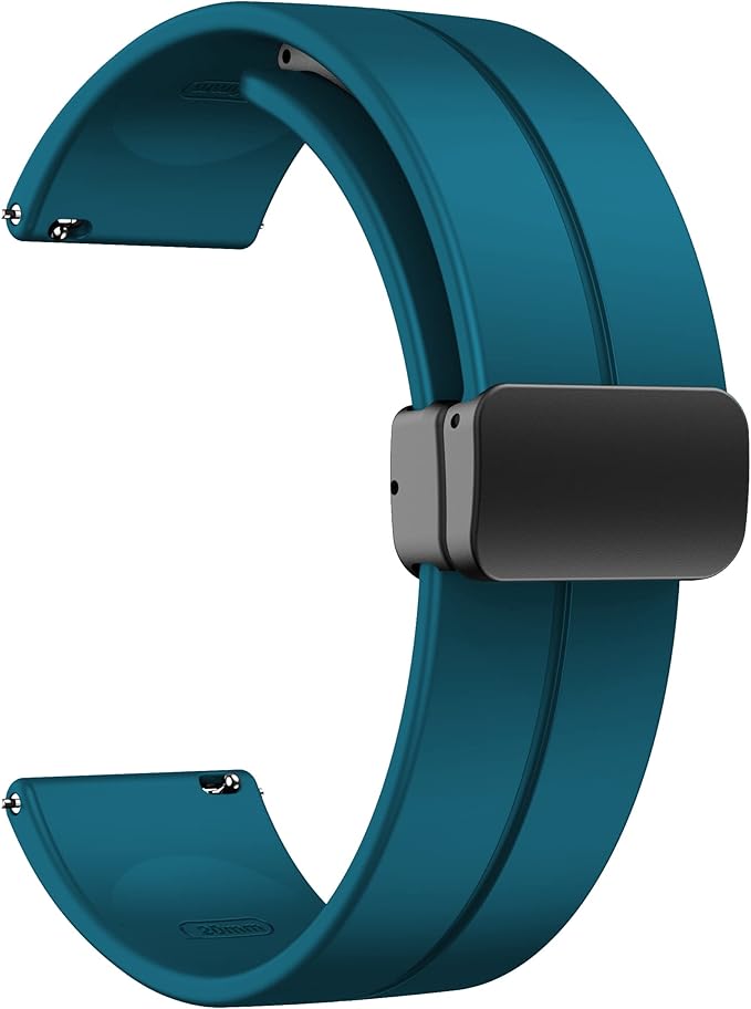 Magnetic Watch Band 38mm 40mm 41mm 42mm 44mm 46mm 49mm- Quick Release - Skin-Friendly Soft Silicone Sport Watch Band for Men Women, Magnetic Folding Clasp Silicone Strap
