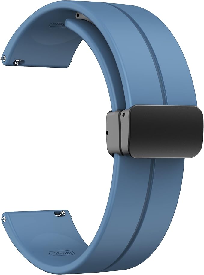 Magnetic Watch Band 38mm 40mm 41mm 42mm 44mm 46mm 49mm- Quick Release - Skin-Friendly Soft Silicone Sport Watch Band for Men Women, Magnetic Folding Clasp Silicone Strap
