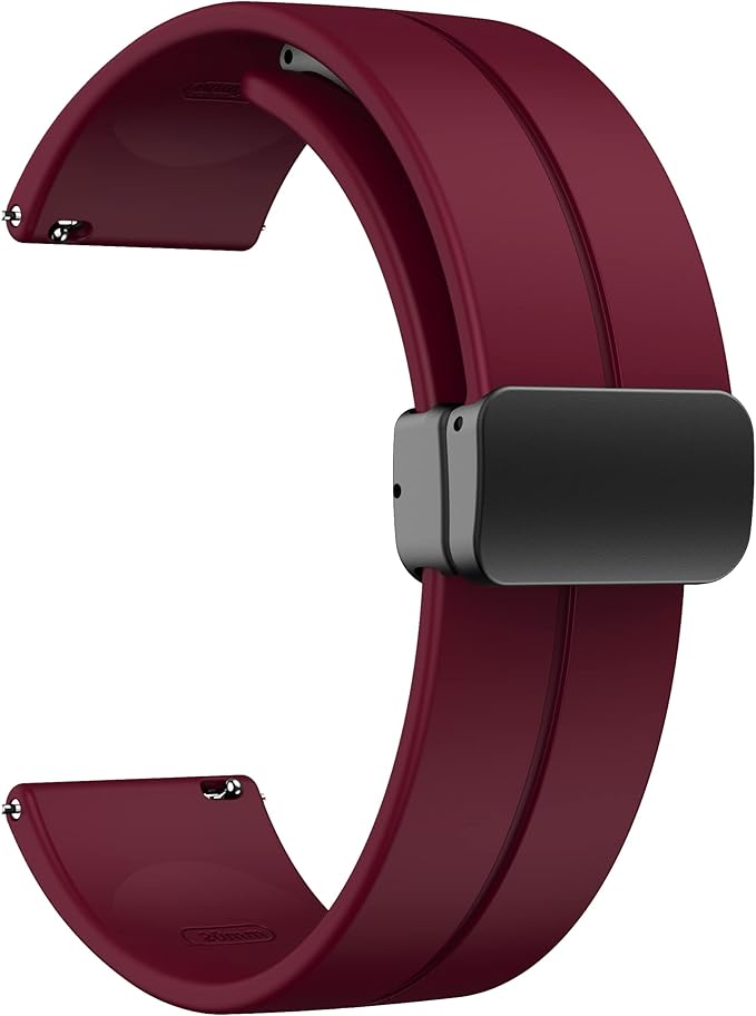 Magnetic Watch Band 38mm 40mm 41mm 42mm 44mm 46mm 49mm- Quick Release - Skin-Friendly Soft Silicone Sport Watch Band for Men Women, Magnetic Folding Clasp Silicone Strap