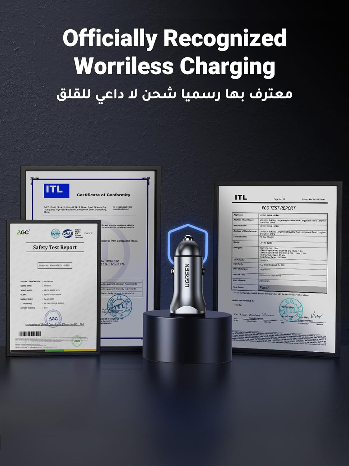 UGREEN PD 30W Car Charger Fast Charging Dual USB Phone Plug Adapter Car Charger Type C.