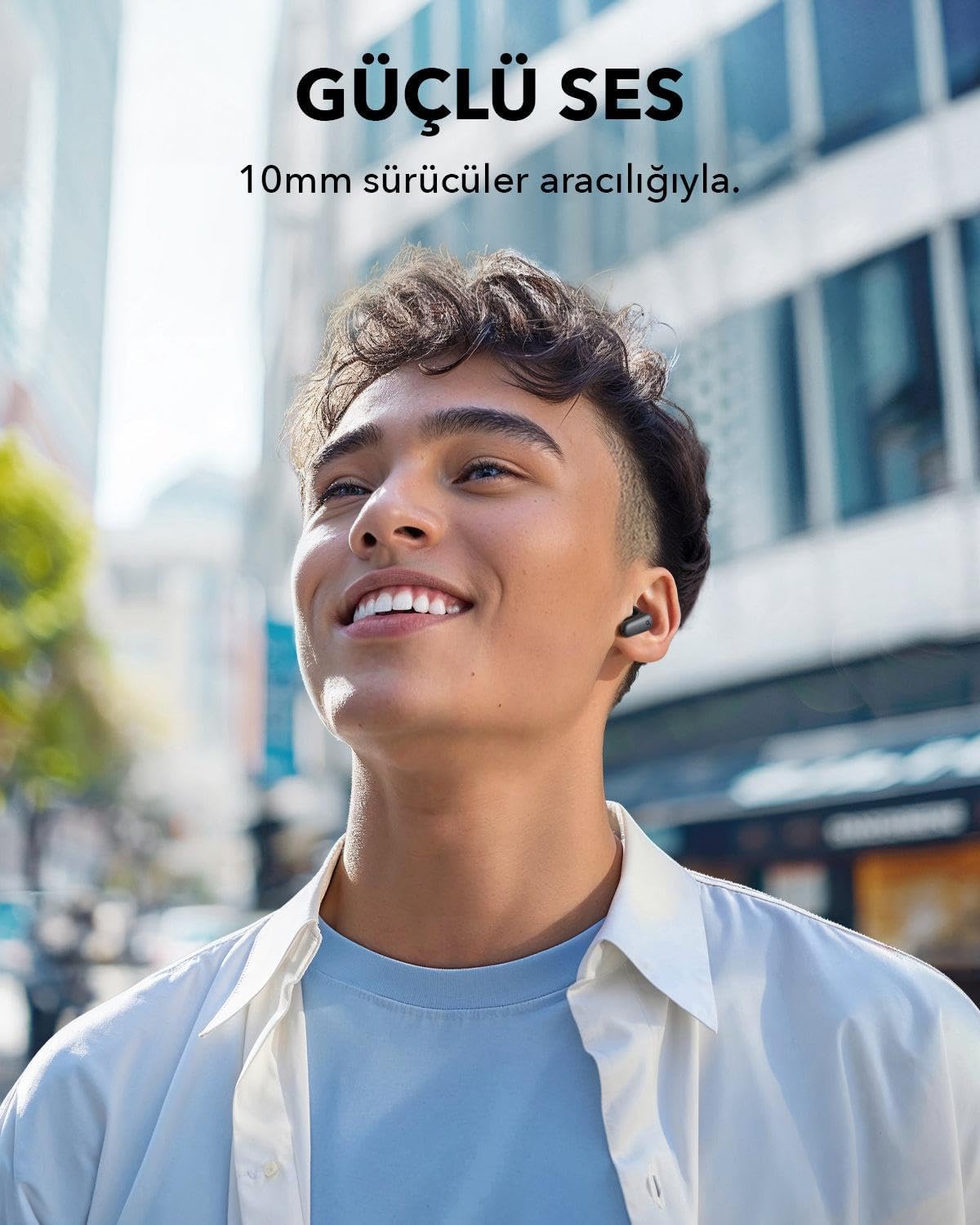 Soundcore by Anker R50i NC Wireless Earbuds – Smart Noise Cancelling, Deep Bass, 45H Playtime, 2-in-1 Charging Case & Phone Stand, IP54, Bluetooth 5.4 – Black