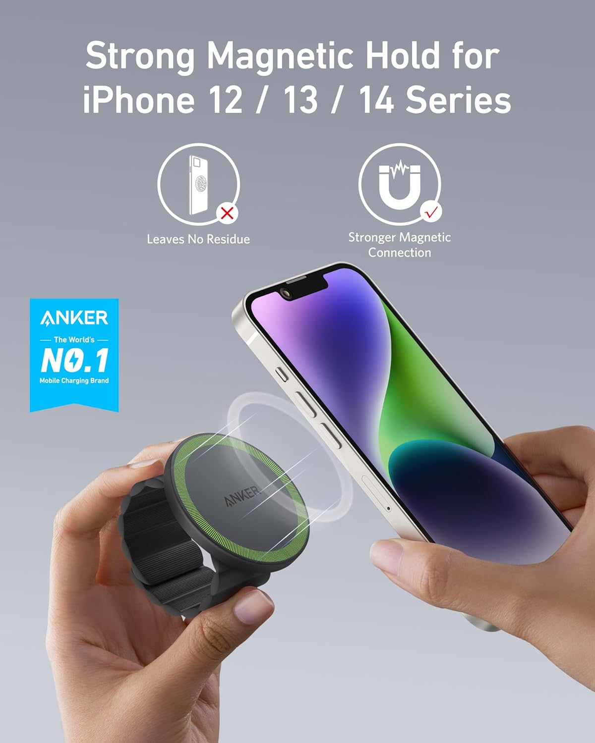 Anker Magnetic Phone Grip (MagGo), Sweat-Resistant 620 Magnetic Grip and Adjustable Strap.