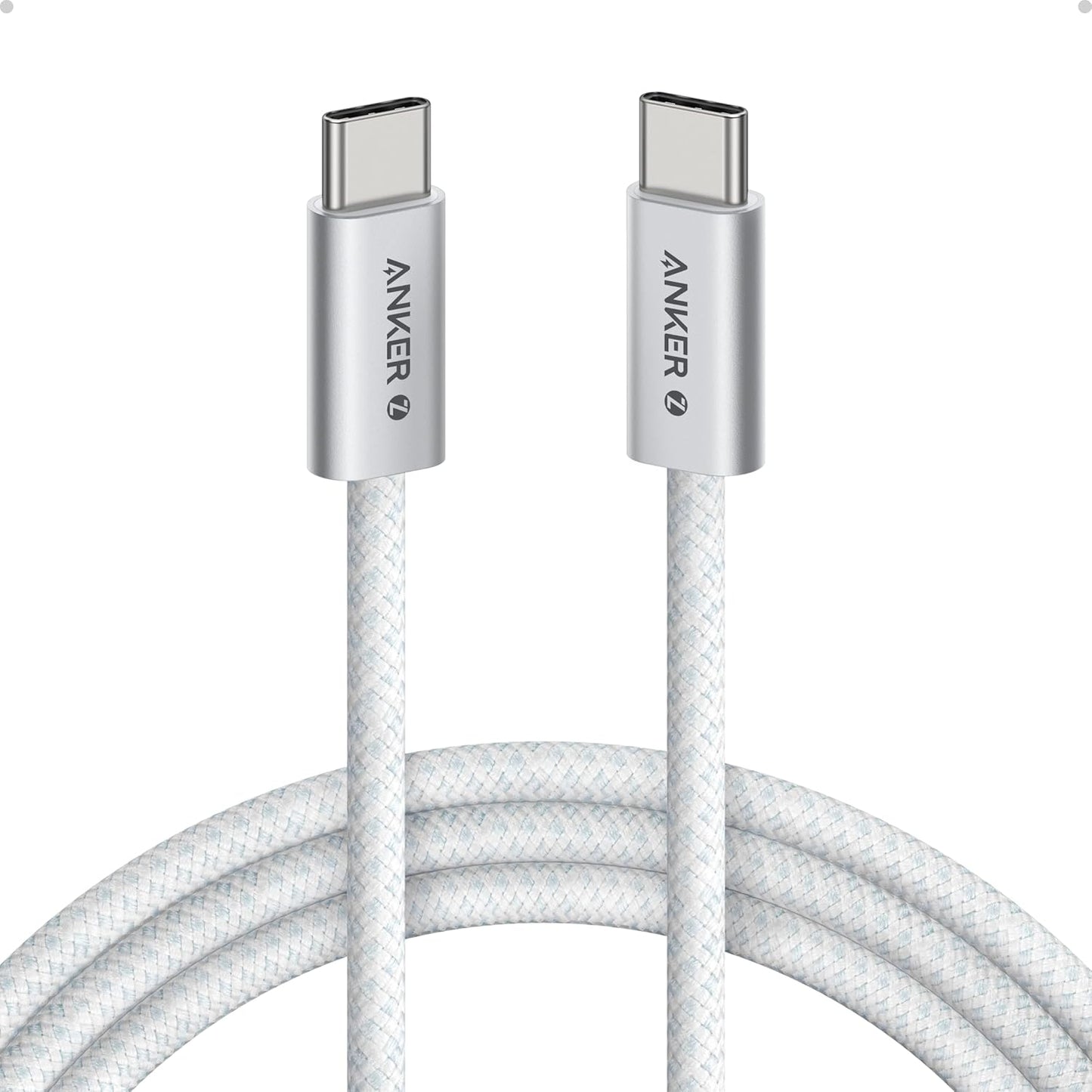 Anker Zolo USB C to USB C Cable, Braided and Dirt-Free Type C Fast Charging Cable, Slim Connector, (240W).