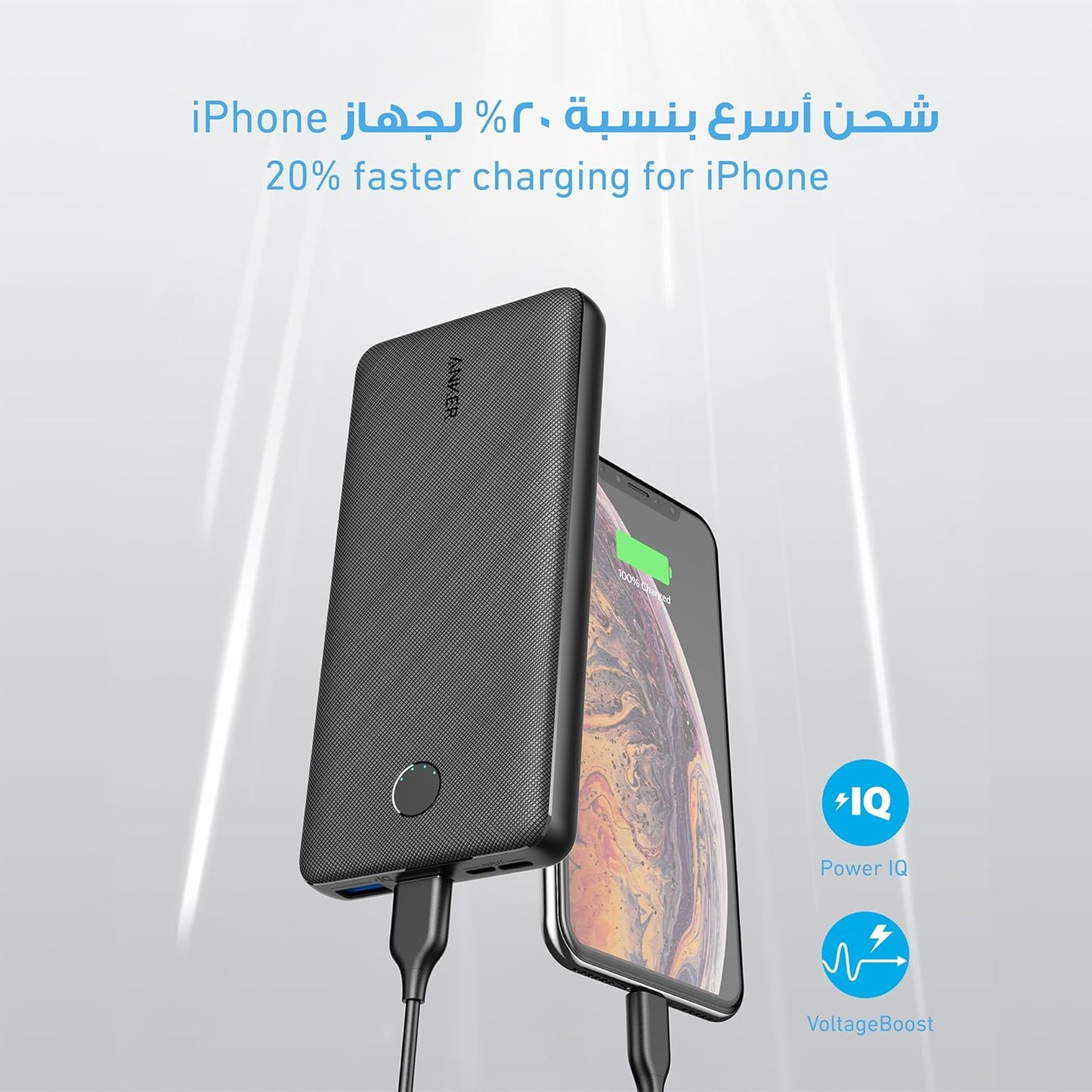 Anker Power Bank, 325 Portable Charger (PowerCore Essential 20K) 20000mAh Battery Pack with High-Speed PowerIQ Technology.