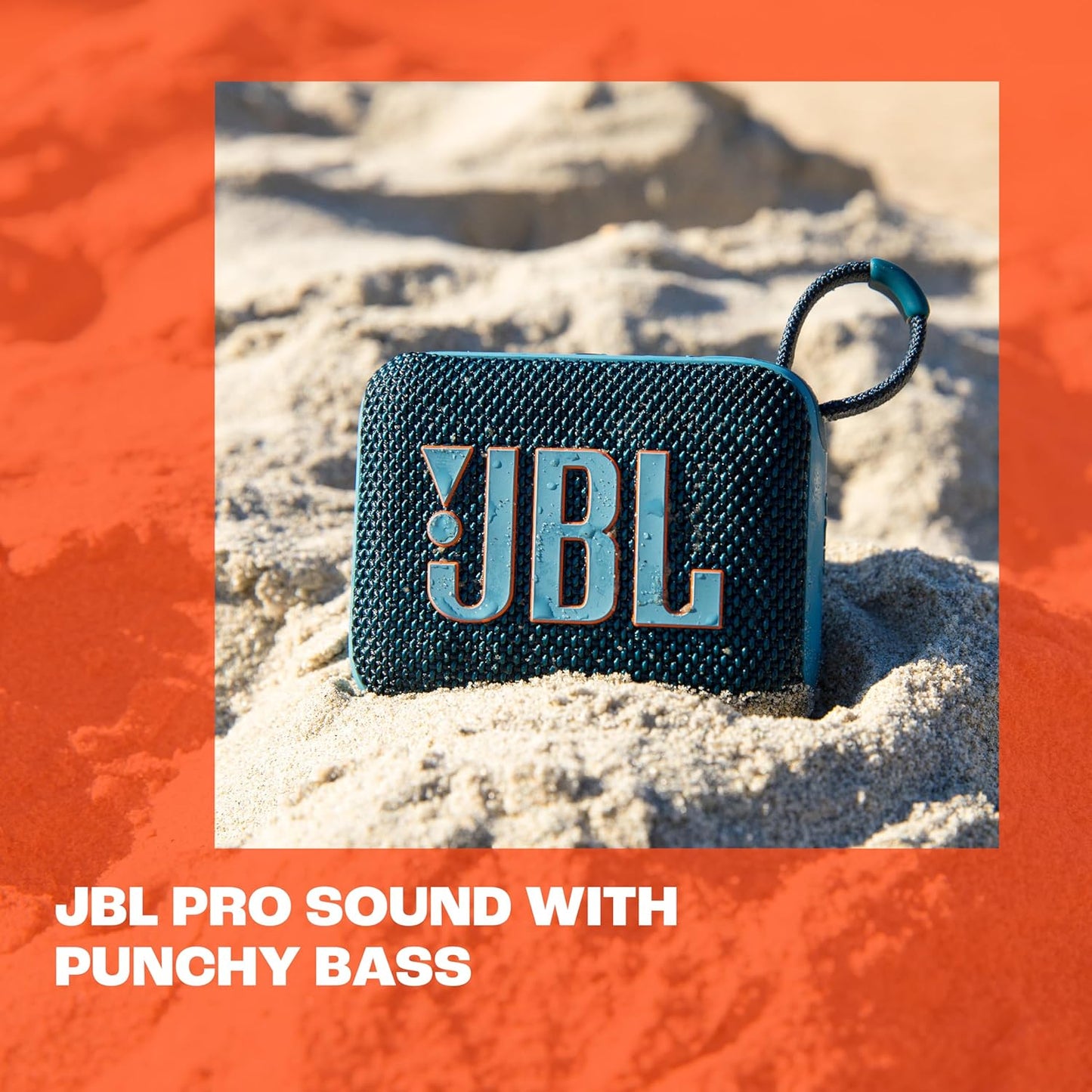 JBL GO4 Bluetooth Speaker, USB C Charging, IP67 Dustproof, Waterproof, App Compatible, Passive Radiator Included.