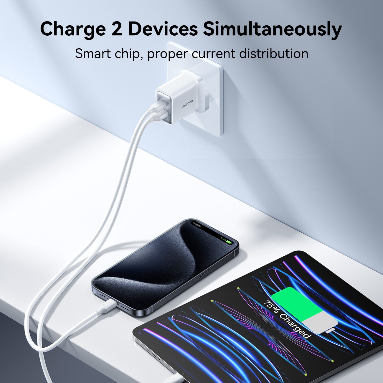 JOYROOM 30W USB+USB-C / Type-C Wall Fast Charger Compatible.