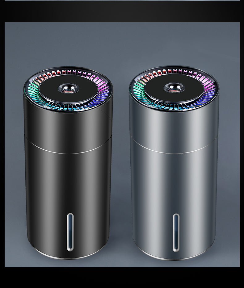 Portable Aluminum Alloy Air Humidifier Aroma Diffuser with Cool Cup Noise Light Electric Home & Car.
