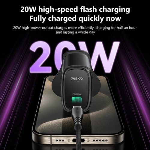 Yesido PD 20W USB-C / Type-C Port Quick Charger with Type-C to Lightning Cable.