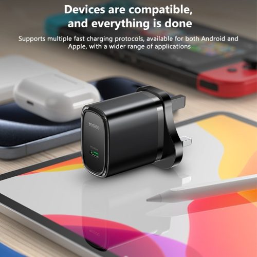 Yesido PD 20W USB-C / Type-C Port Quick Charger with Type-C to Lightning Cable.