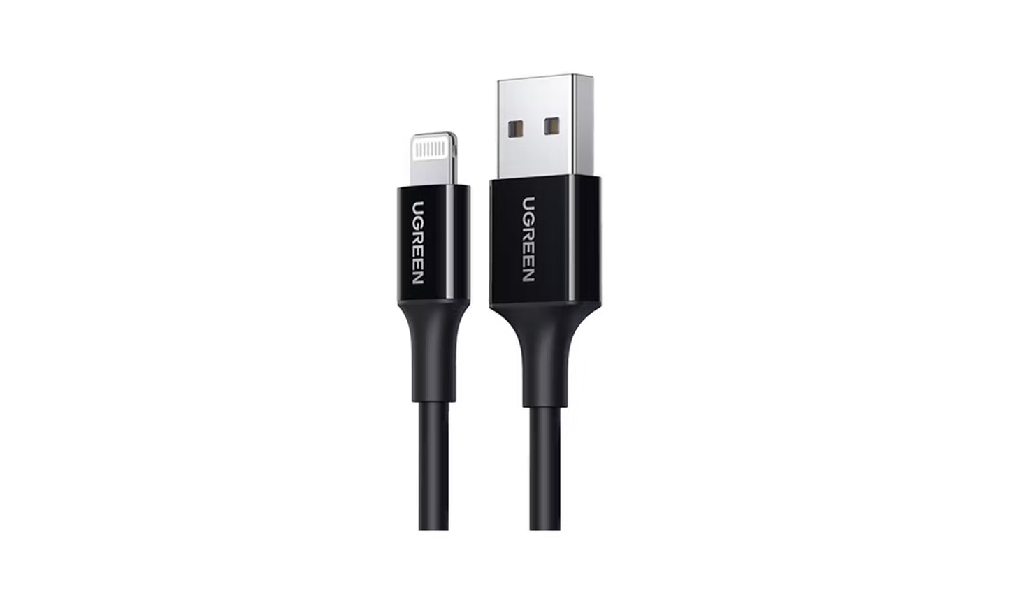 UGREEN USB A to Lighting Cable, MFi Certified, 480Mbps Data Transfer Rate, Max 5V 2.4A Fast Charging, Durable TPE Protection.