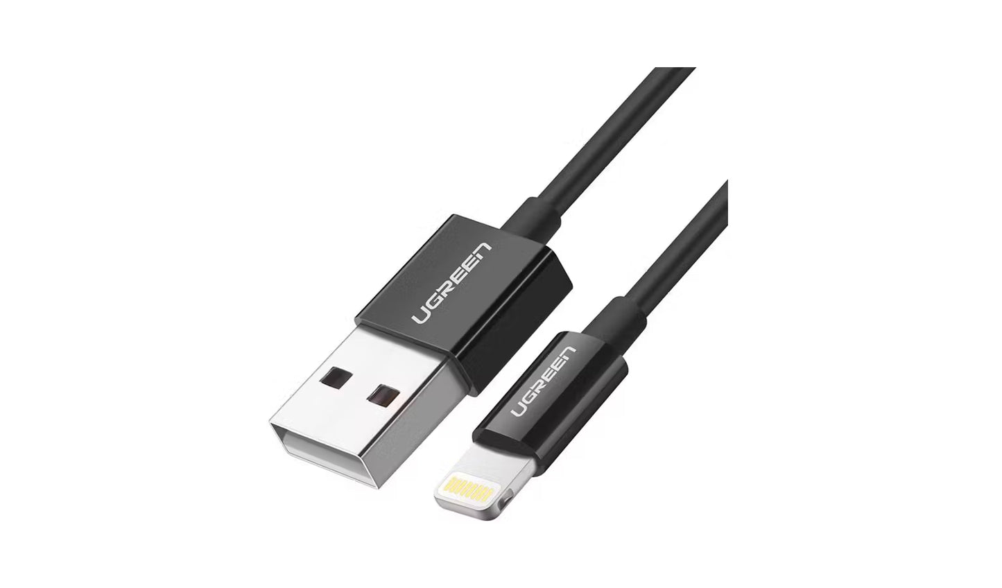 UGREEN USB A to Lighting Cable, MFi Certified, 480Mbps Data Transfer Rate, Max 5V 2.4A Fast Charging, Durable TPE Protection.