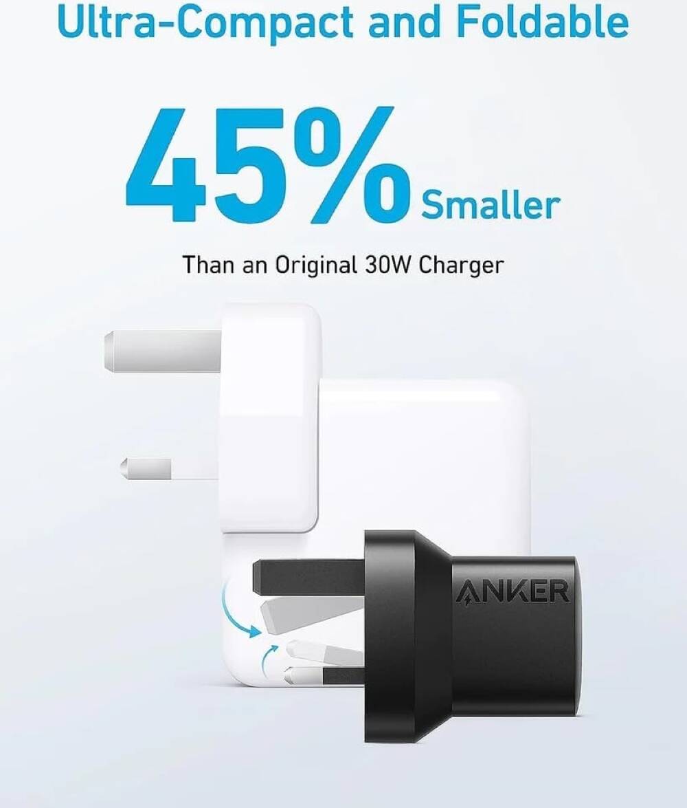 Anker 33W Wall Charger With USB-C to USB-C Cable, 2 Ports, Universal Compatible