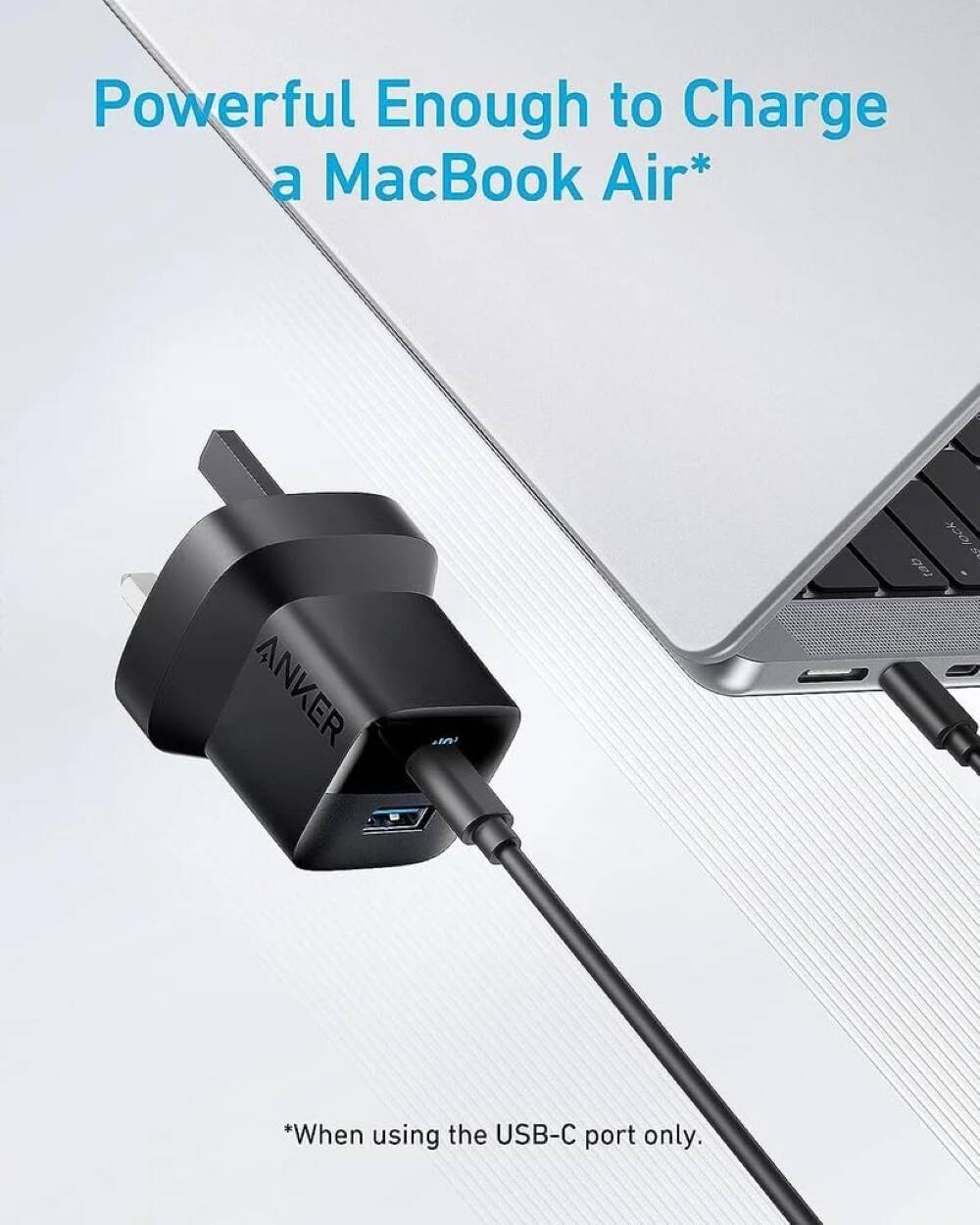 Anker 33W Wall Charger With USB-C to USB-C Cable, 2 Ports, Universal Compatible