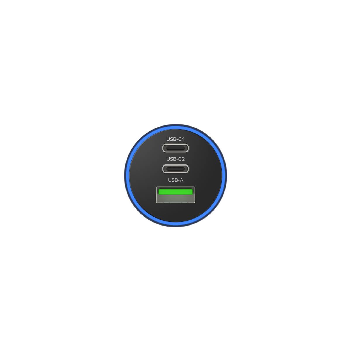 Momax 100W Car Charger – Type C Fast Charging with 3-Port Output.