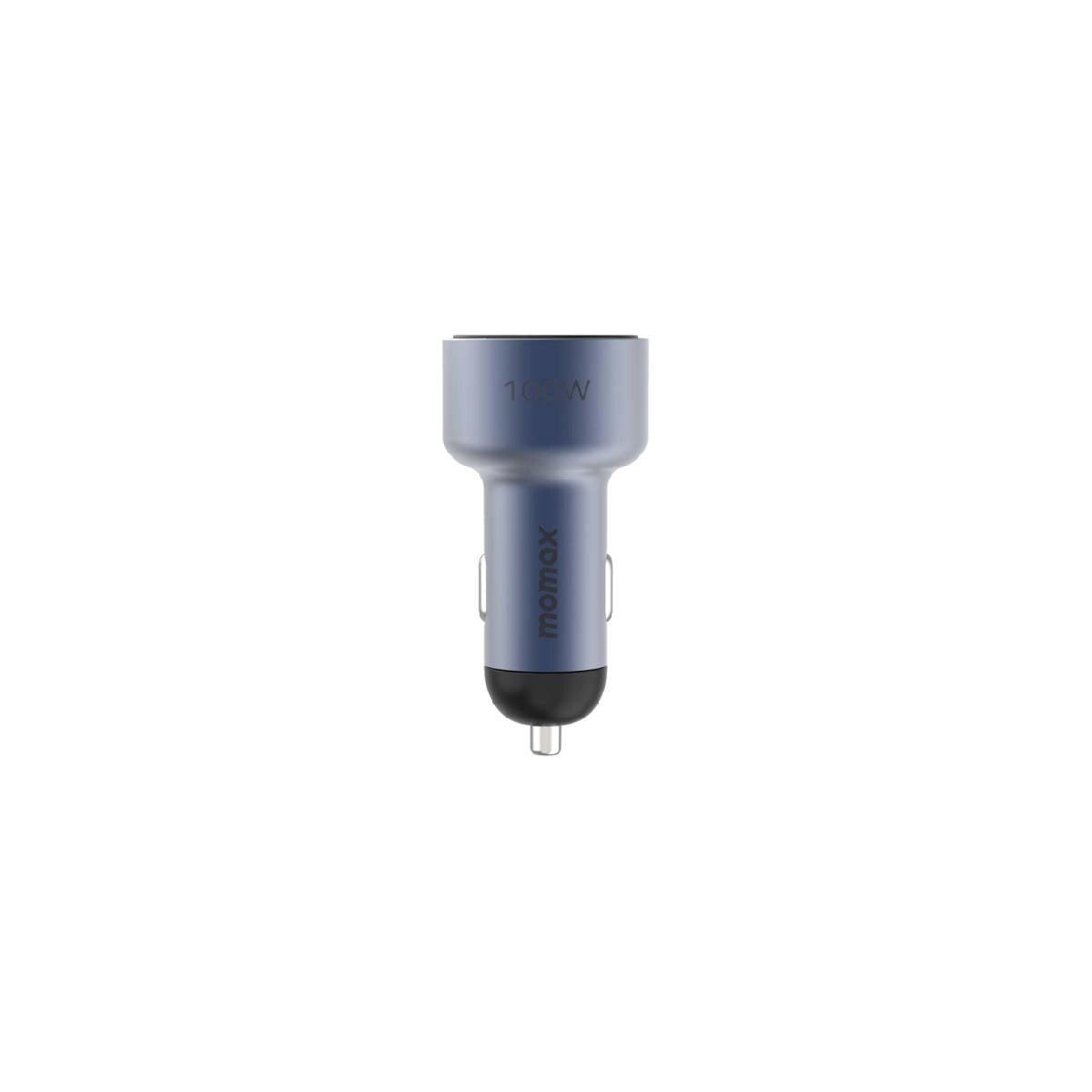 Momax 100W Car Charger – Type C Fast Charging with 3-Port Output.