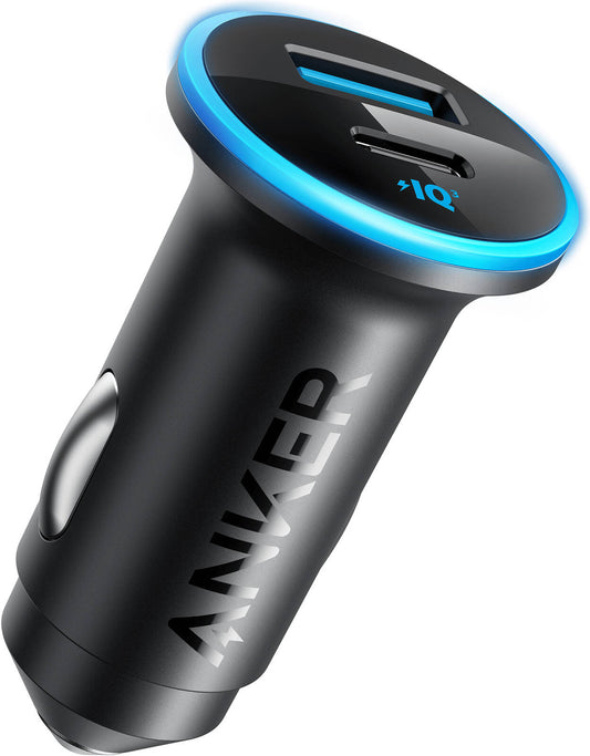 Anker USB C Car Charger Adapter, 52.5W Cigarette Lighter USB Charger, 323 Car Charger with 30W PowerIQ 3.0 Fast Charging.