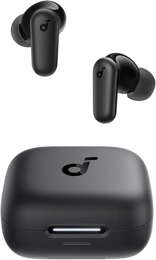 Soundcore by Anker R50i NC Wireless Earbuds – Smart Noise Cancelling, Deep Bass, 45H Playtime, 2-in-1 Charging Case & Phone Stand, IP54, Bluetooth 5.4 – Black