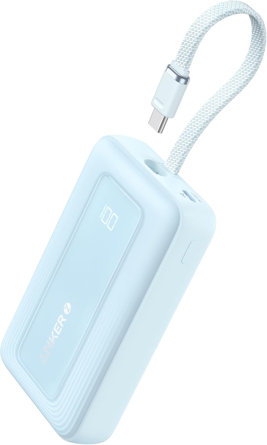 Anker Zolo Power Bank, 10,000mAh 30W High-Speed Portable Charger with Built-In USB-C Cable.