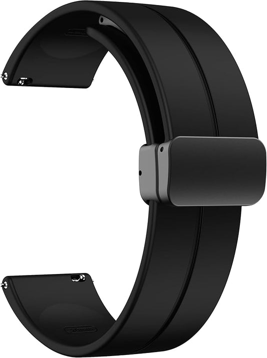 Magnetic Watch Band 38mm 40mm 41mm 42mm 44mm 46mm 49mm- Quick Release - Skin-Friendly Soft Silicone Sport Watch Band for Men Women, Magnetic Folding Clasp Silicone Strap