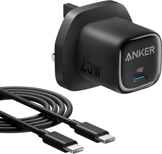 Anker 25W USB C Charger Block, Compact and Foldable, Supports PPS Fast Charging.A
