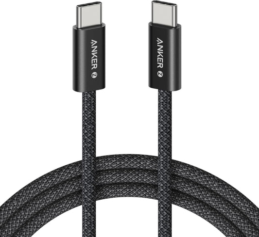 Anker Zolo USB C to USB C Cable, Braided and Dirt-Free Type C Fast Charging Cable, Slim Connector.