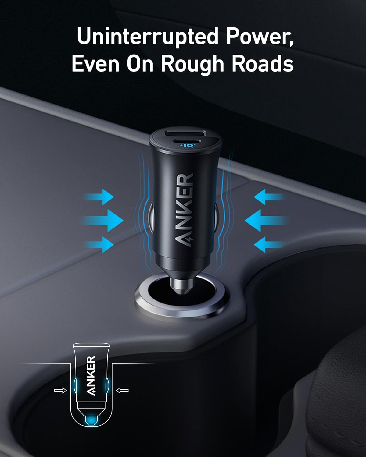 Anker USB-C Car Charger, 30W 2-Port Type-C Car Adapter, iPhone Car Charger with PowerIQ 3.0.