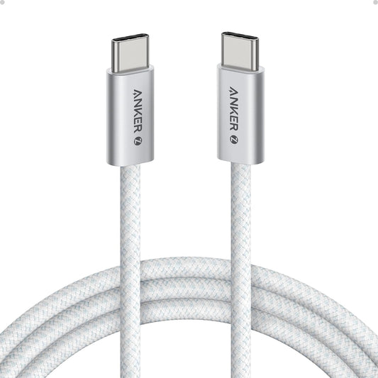 Anker Zolo USB C to USB C Cable, Braided and Dirt-Free Type C Fast Charging Cable, Slim Connector, (240W).