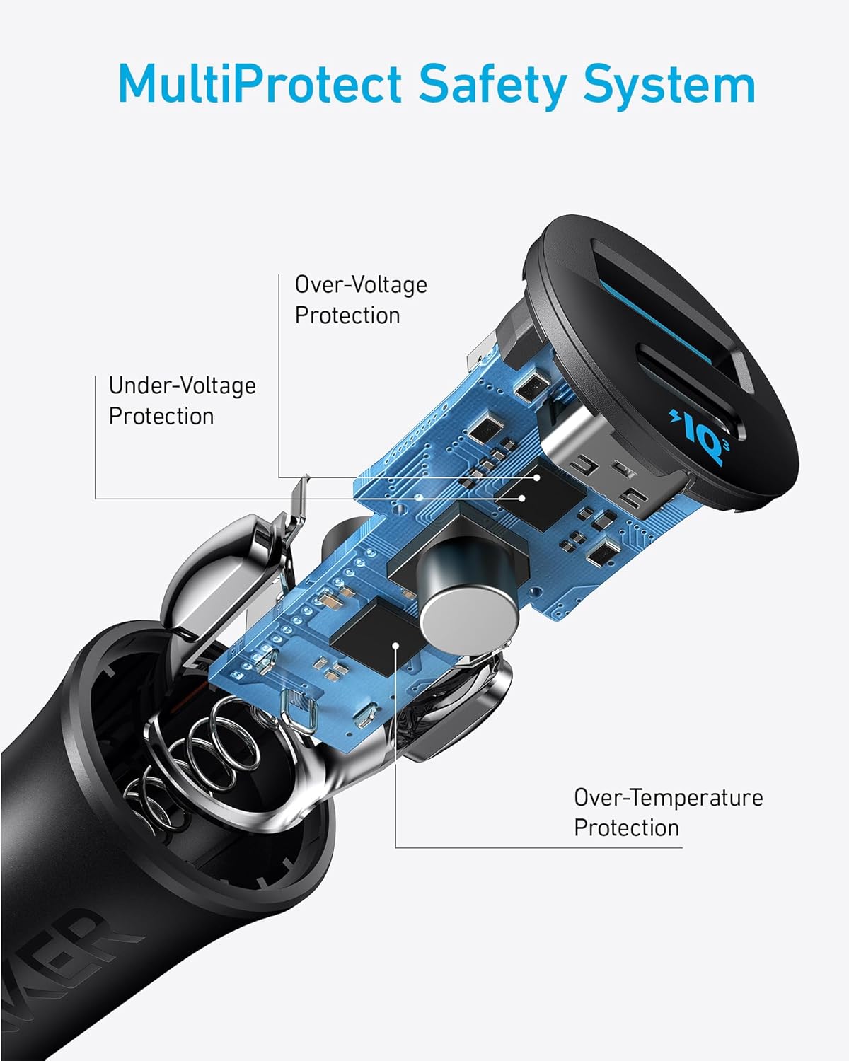 Anker USB-C Car Charger, 30W 2-Port Type-C Car Adapter, iPhone Car Charger with PowerIQ 3.0.