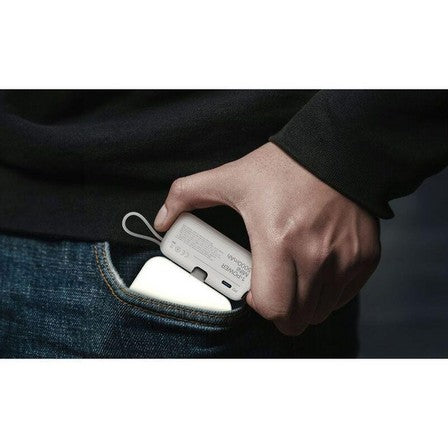 Momax 1-Power Mini Battery Pack 5000 mAh Power Bank [20W] with Built-in USB-C PD Cable.