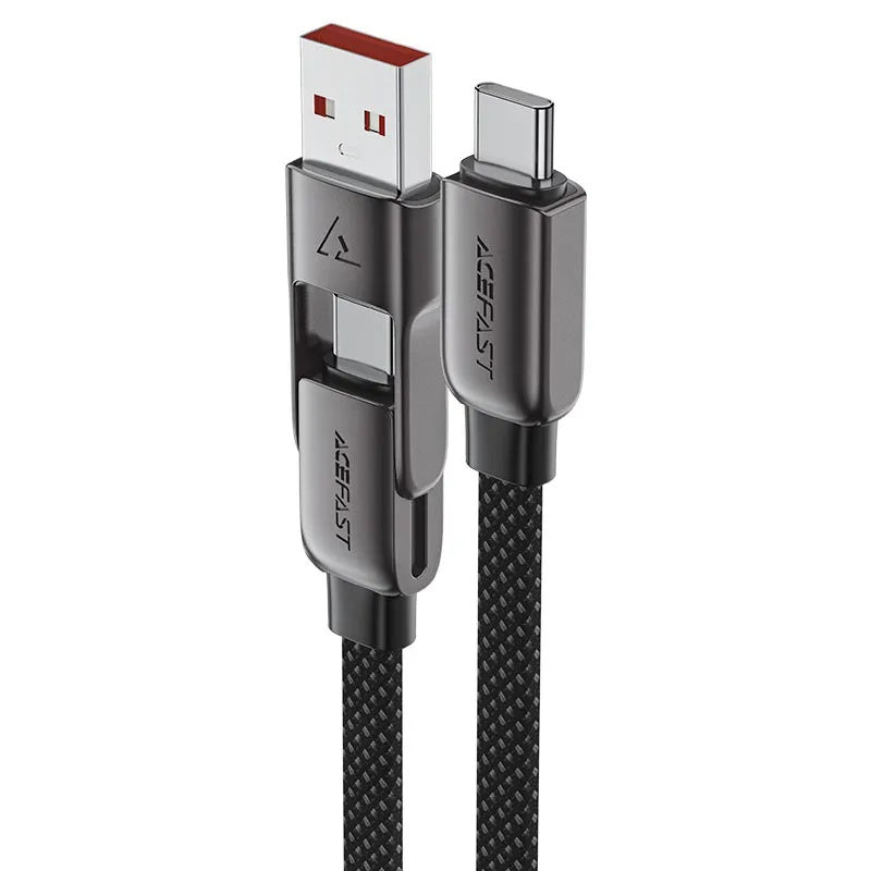 ACEFAST Acewire Pro Fast Charging Data Cable USB-A USB-C to USB-C 60W 1.2m Zinc Alloy Nylon Braided PD60W.