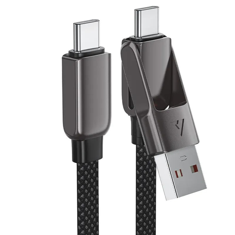 ACEFAST Acewire Pro Fast Charging Data Cable USB-A USB-C to USB-C 60W 1.2m Zinc Alloy Nylon Braided PD60W.